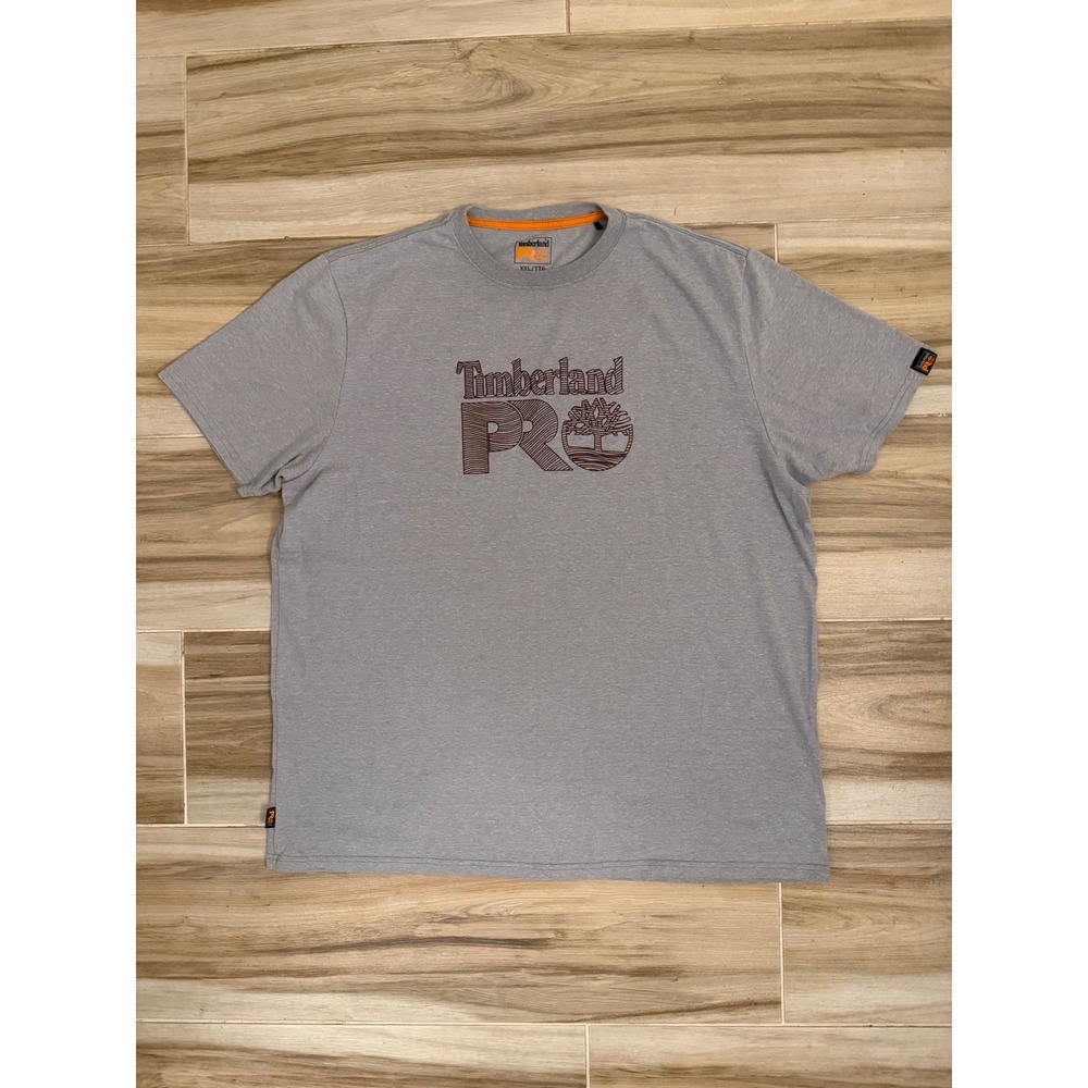 Timberland PRO Mens XXL Gray Original Fit Logo Graphic Short Sleeve Work T-Shirt